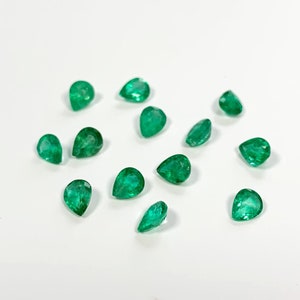 Emerald Pear 0.4 Carat, Zambian Emeralds, Calibrated Emeralds, Natural Emeralds, Natural Gemstones, Gemstones, Colored Stones, Emeralds