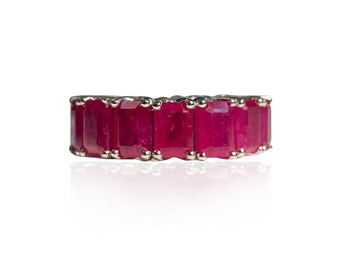 Expandable Ruby EC Band 17.16 Carats Flexible Eternity Ring Ring Stack Flexible Jewelry Ruby Jewelry Ruby Ring Stretchable Rings