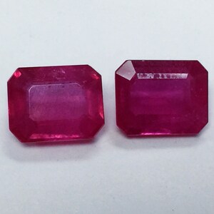 Madagascar Ruby Emeraldcut Pair 10x8mm