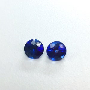 Par Redondo de Safira Cultivada Azul 5mm