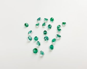 Emerald Round, 0.08 Carat, Zambian Emeralds, Calibrated Emeralds, Natural Emeralds, Natural Gemstones, Gemstones, Colored Stones, Gems