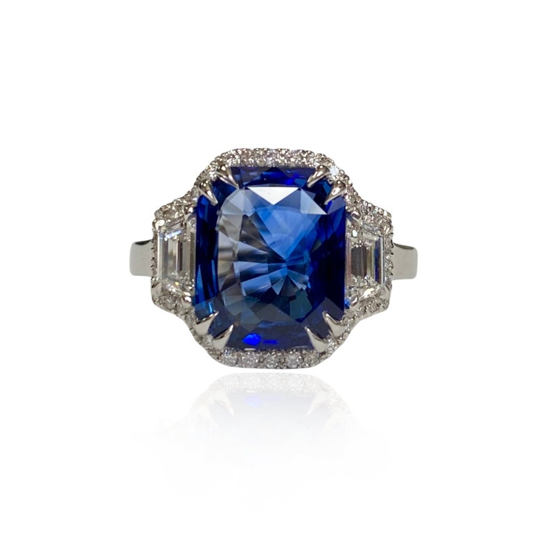 Sapphire EC Ring 5.08 CT, Sapphire Ring, Platinum, Ring Size 7, Emeraldcut, Sapphire, Diamonds, Fine Jewelry, Jewelry Design, Gems, Rings image 1