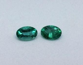 Zambia Emerald Oval Pair 6x4mm Nice Lustre Great Brilliance Excellent