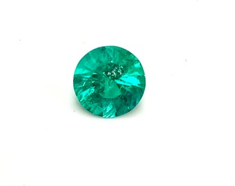 Green Cultured Emerald Round 7mm Approx Weight 1.10carat - Loose Stone ( Beautiful Green)