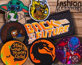 Funny Cartoon Iron-On Patches: Novelty Graphic Appliques