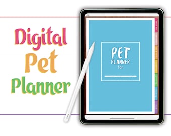 Digital Pet Planner Digital Yearly Pet Planner for GoodNotes, Notability iPad Tablet Digital Planner Template - Digital Planning