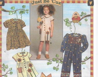 Girls dress or jumpsuit sewing pattern, Simplicity 7089 size 5,6, and 6XChild's Romper and DRess