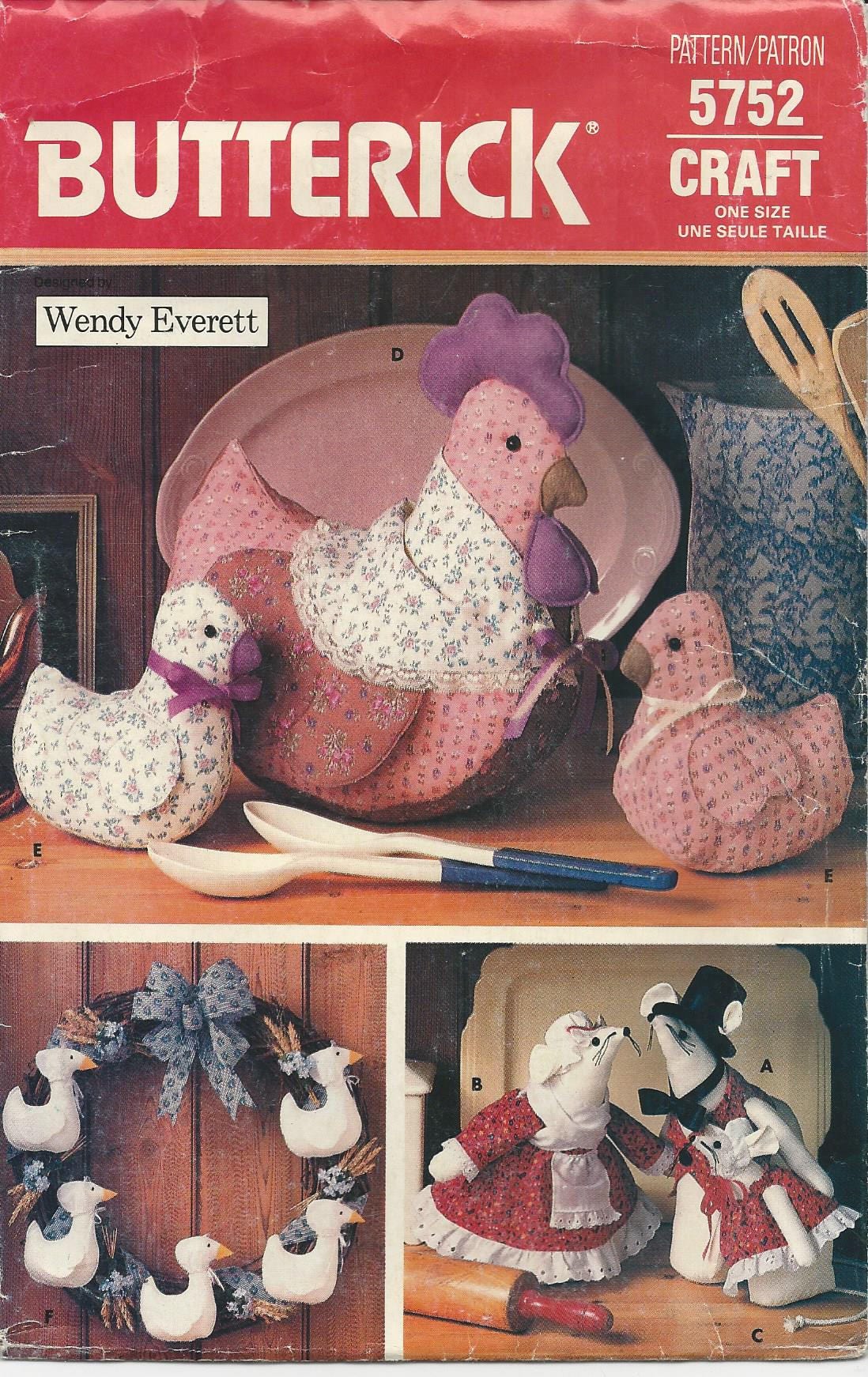 Butterick Craft Pattern 5752 for Country Decoration Pkg for mouse