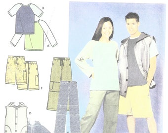 Simplicity 9298 Wardrobe Builder Unisex Causal top, vest, pants, short and jacket Sewing Pattern