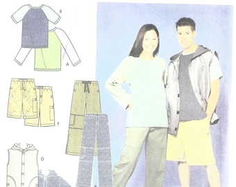 Simplicity 9298 Wardrobe Builder Unisex Causal top, vest, pants, short and jacket Sewing Pattern