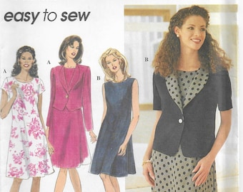 Ladies Dress and Jacket Sewing Pattern, Simplicity 7117 Easy to Sew Size 8,10,12