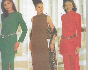 Butterick 4738 Essennce SeriesMisses'/Misses' Petite Dress, Tunic, Pants, Skirt & Shawl, Bust 31.5-34 Inches, Essence Collection, 90's