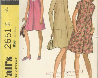 Dress Pattern, McCalls 2651 Vintage Ladies Maternity Dress Sewing Pattern