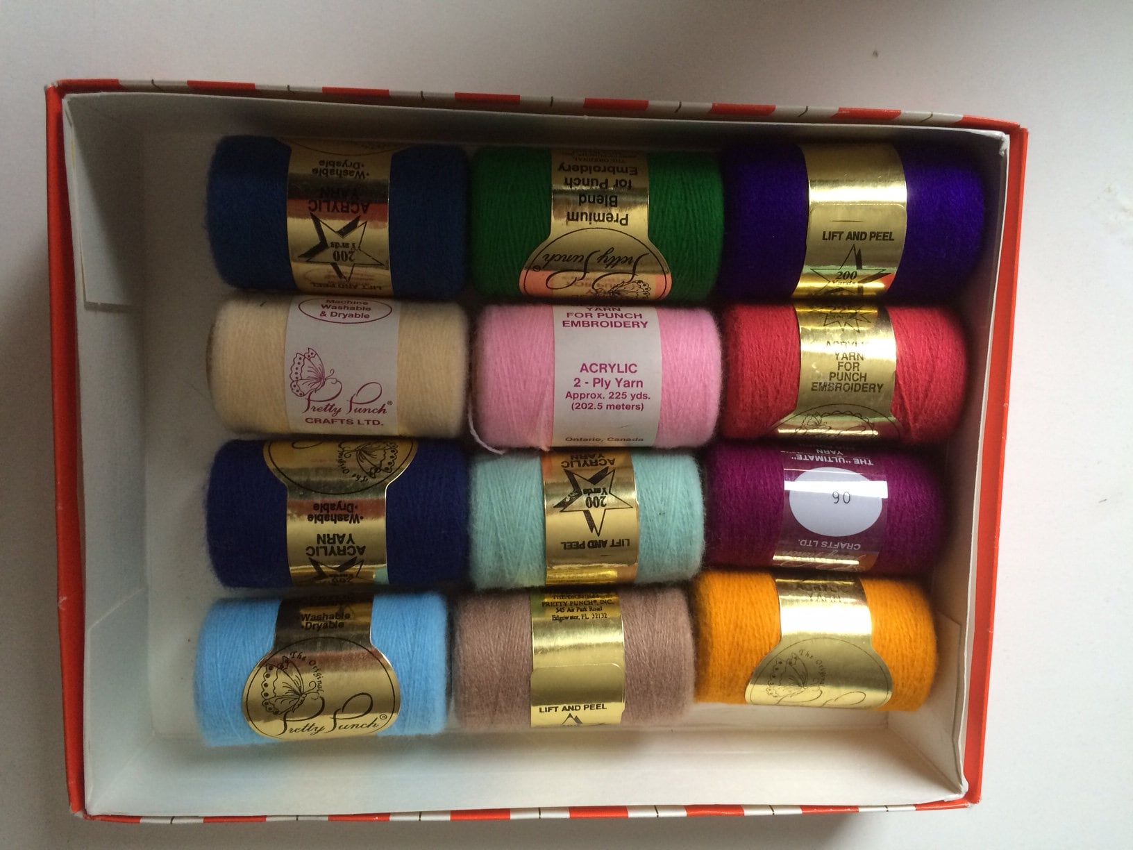 Pretty punch yarn punch embroidery yarn 12 different spools Pretty punch yarn punch embroidery yarn 12 different spools