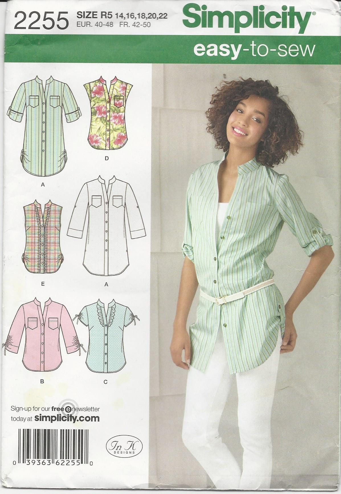 Simplicity 2255 easy to sew blouse pattern