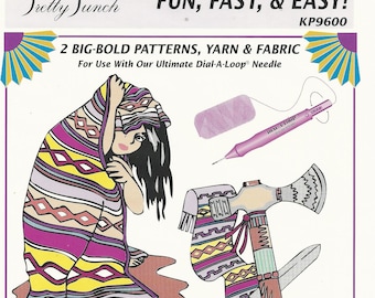 Punch Embroidery Kit - Yarn Transfer and fabric for this bold southwestern image Kit