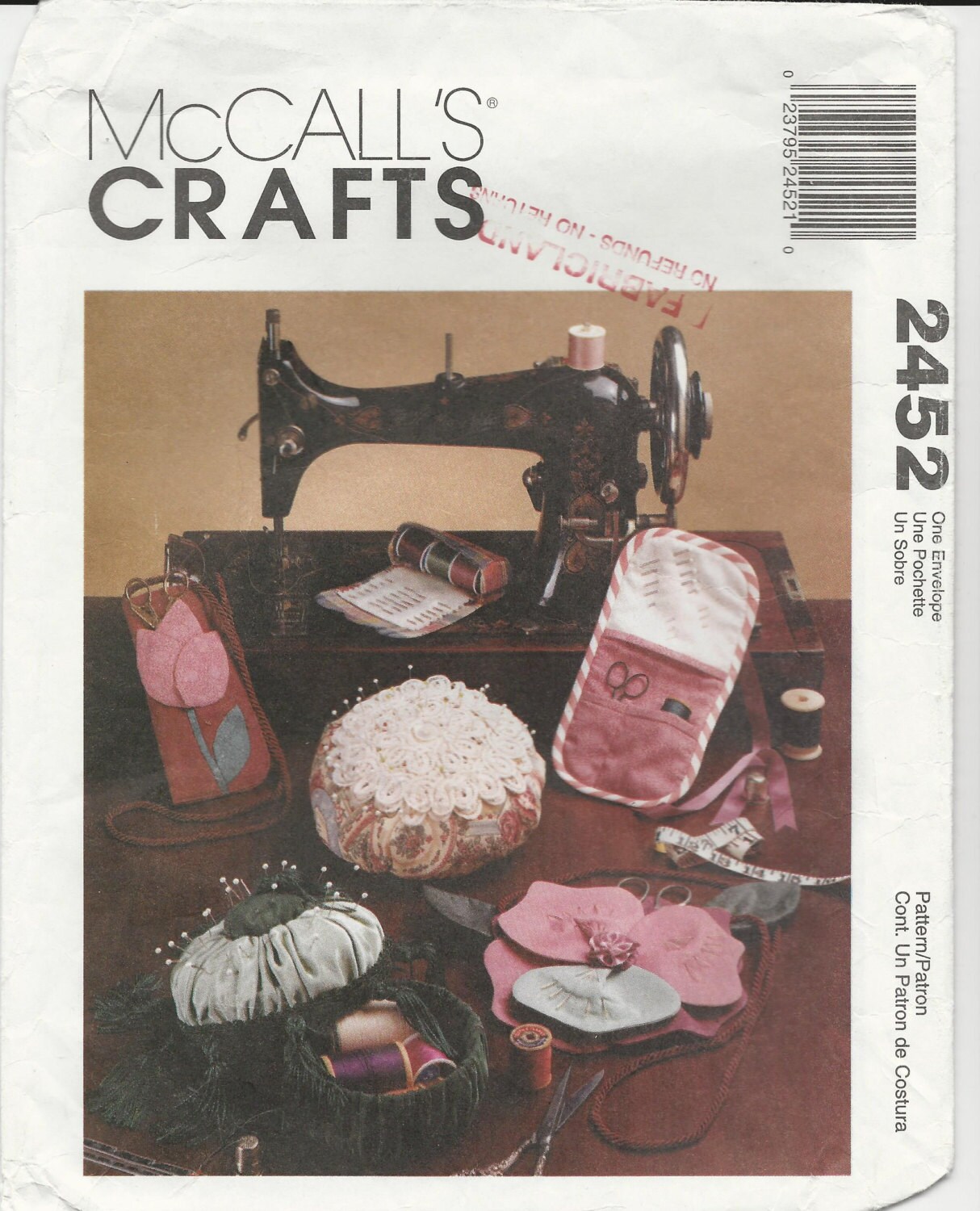 Craft Sewing Pattern, McCalls Craft Pattern 2452