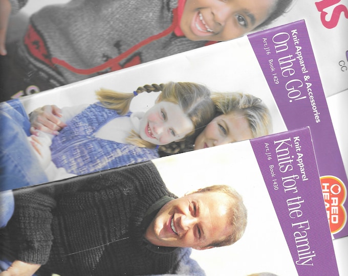 Featured listing image: Knitting Patterns Patons, and Knits for the Family, and On the Go knitting patterns