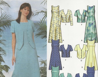 Dress with Jacket, Simplicity 5957  Easy to Sew Ladies Dress with Vest/Jacket Topper