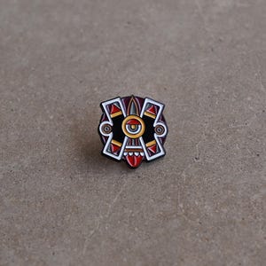 Ollin Pin - Enamel Pin with Card Description - Movement - Aztec Pin - Mexica