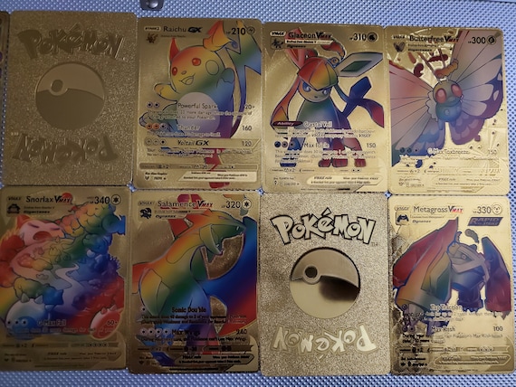 10 X Custom Pokmon Textured Gold Foil Rainbow Art Cards - High Quality  Random Lot English Unique Secret Rare Color Pokemon Card Collection - Etsy