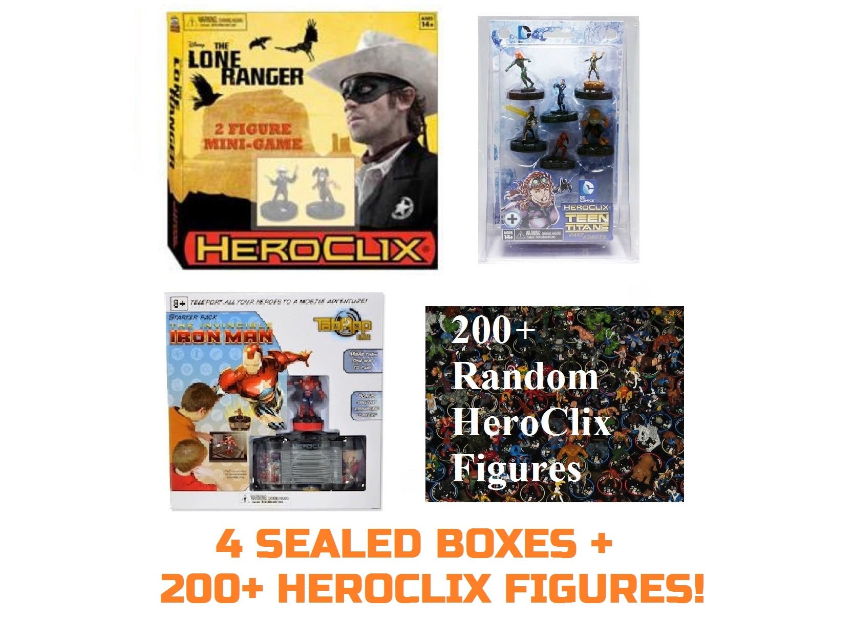 SALE Huge Heroclix Collection - 4 NEW Sealed Boxes + 200+ Random