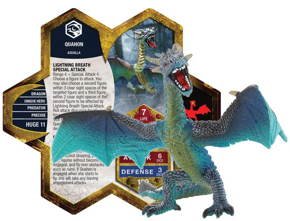 Heroscape Quahon Custom C3V Sov Unique Dragon Hero Unit VERY RARE