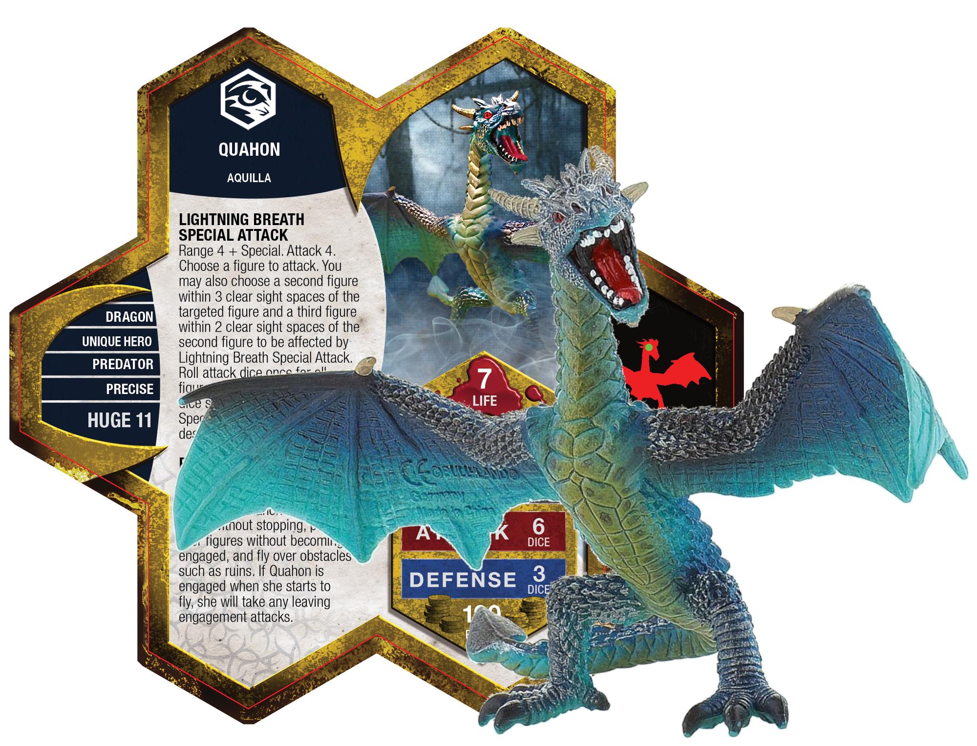 Heroscape Quahon Custom C3V Sov Unique Dragon Hero Unit VERY RARE