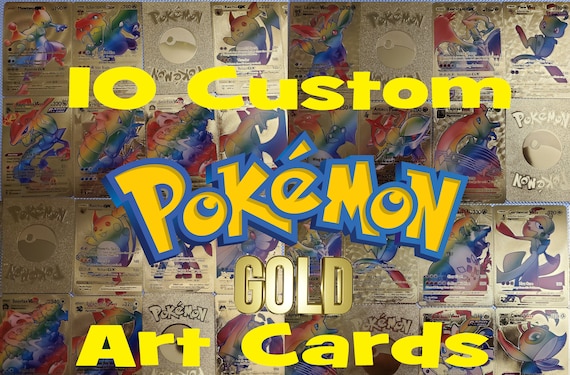 10 X Custom Pokmon Textured Gold Foil Rainbow Art Cards - High Quality  Random Lot English Unique Secret Rare Color Pokemon Card Collection - Etsy