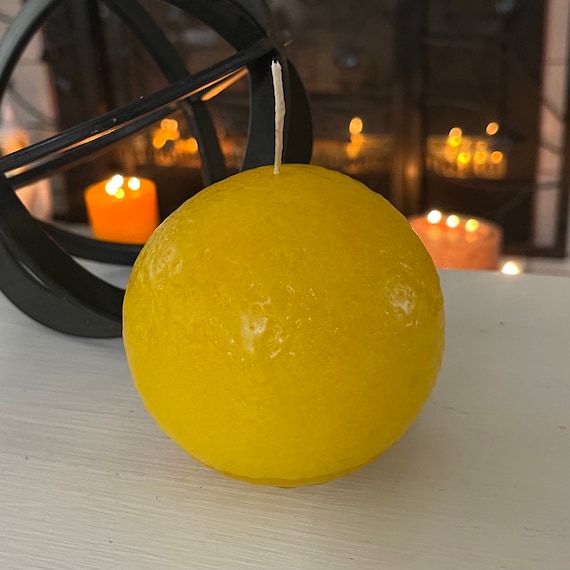 Large Yellow Sphere (Ball) Candle