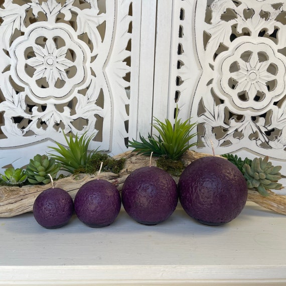Set of 4 Purple Sphere (Ball) Candles