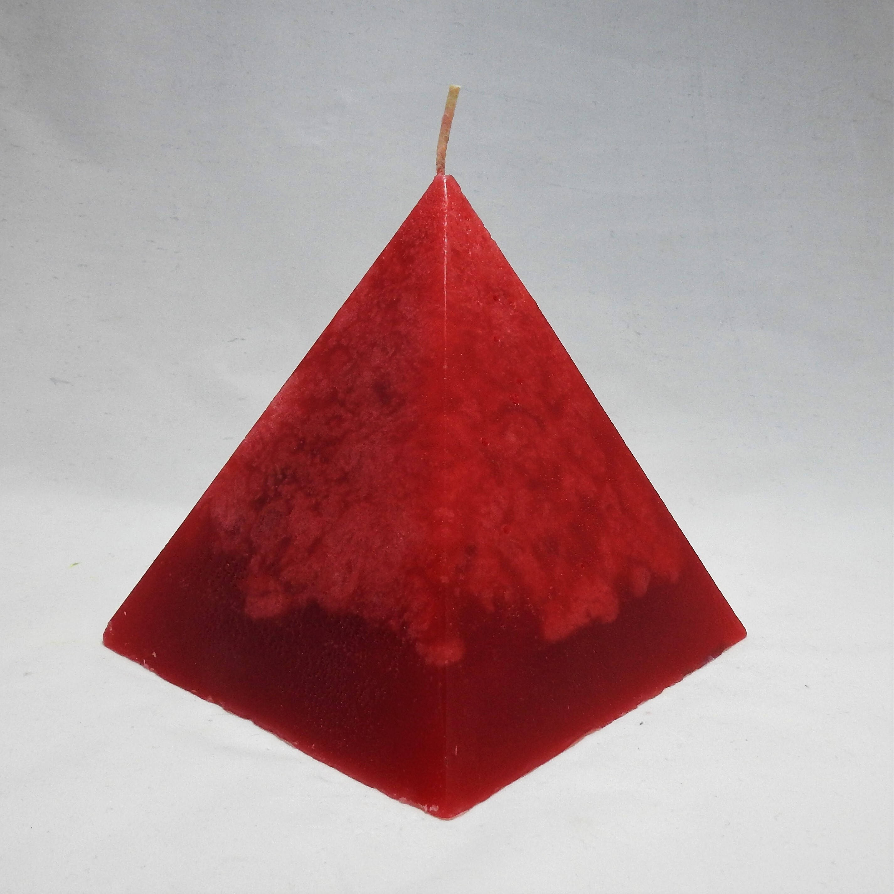 Red Pyramid Pillar Candle