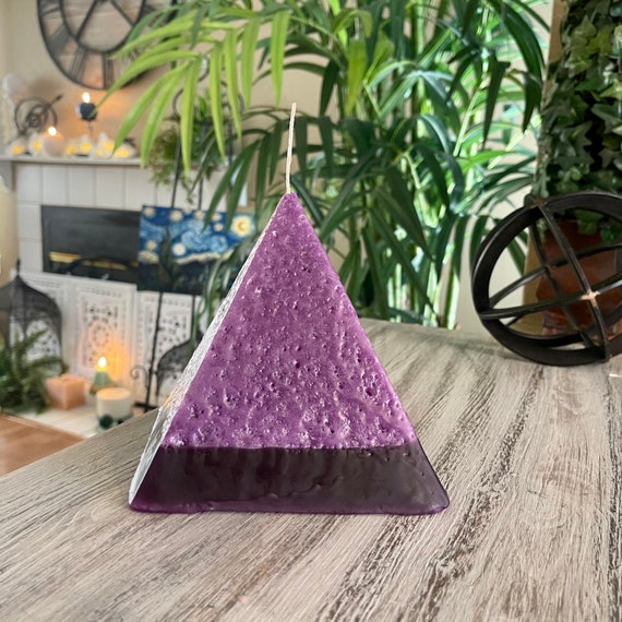 Purple Pyramid Pillar Candle