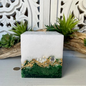 Square Three Wick Artisan Pillar Candle