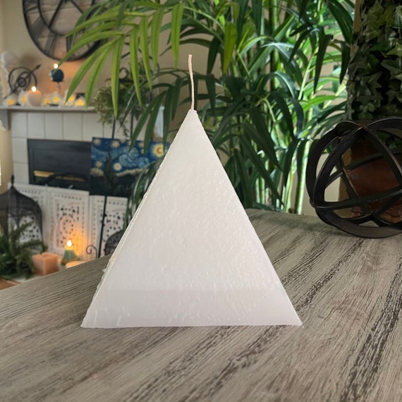 White Pyramid Pillar Candle
