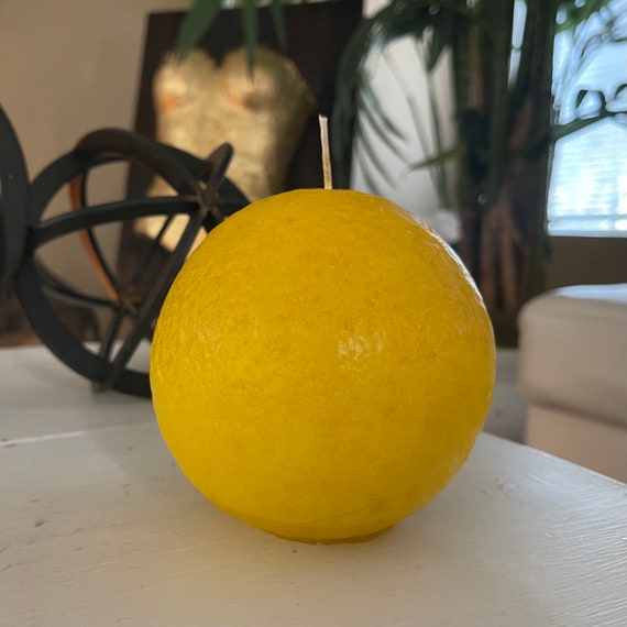 Medium Yellow Sphere (Ball) Candle