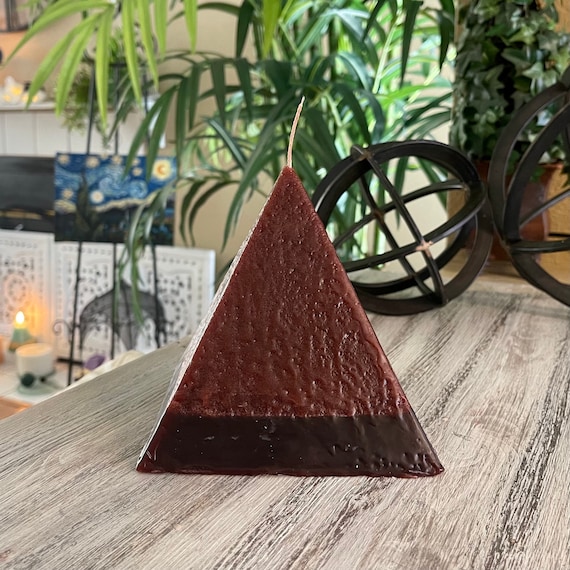 Brown Pyramid Pillar Candle