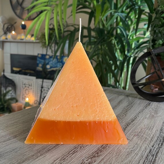 Orange Pyramid Pillar Candle
