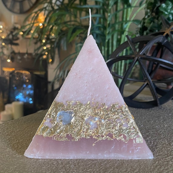 Artisan Pyramid Shaped Candle - Beige