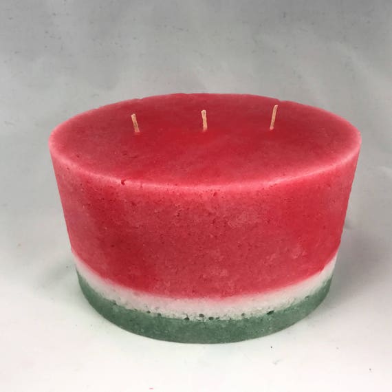 Watermelon Three Wick Oval Pillar Candle