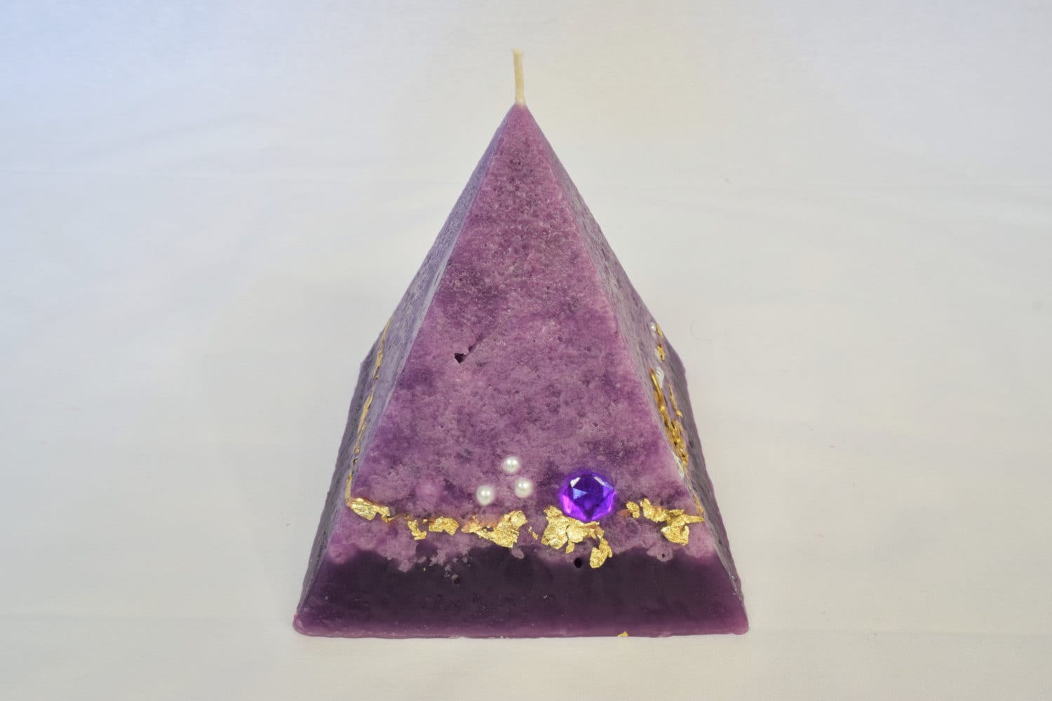 Artisan Pyramid Shaped Candle - Purple