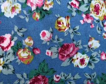 Children/'s Material Yellow Floral Daisy Blue Navy Flower Polycotton Fabric