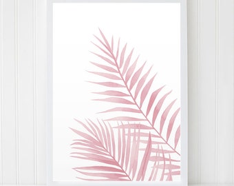 Decor Unframed A4//A3 Poster Palm Leaf Wall Art Print on Light Pink Background