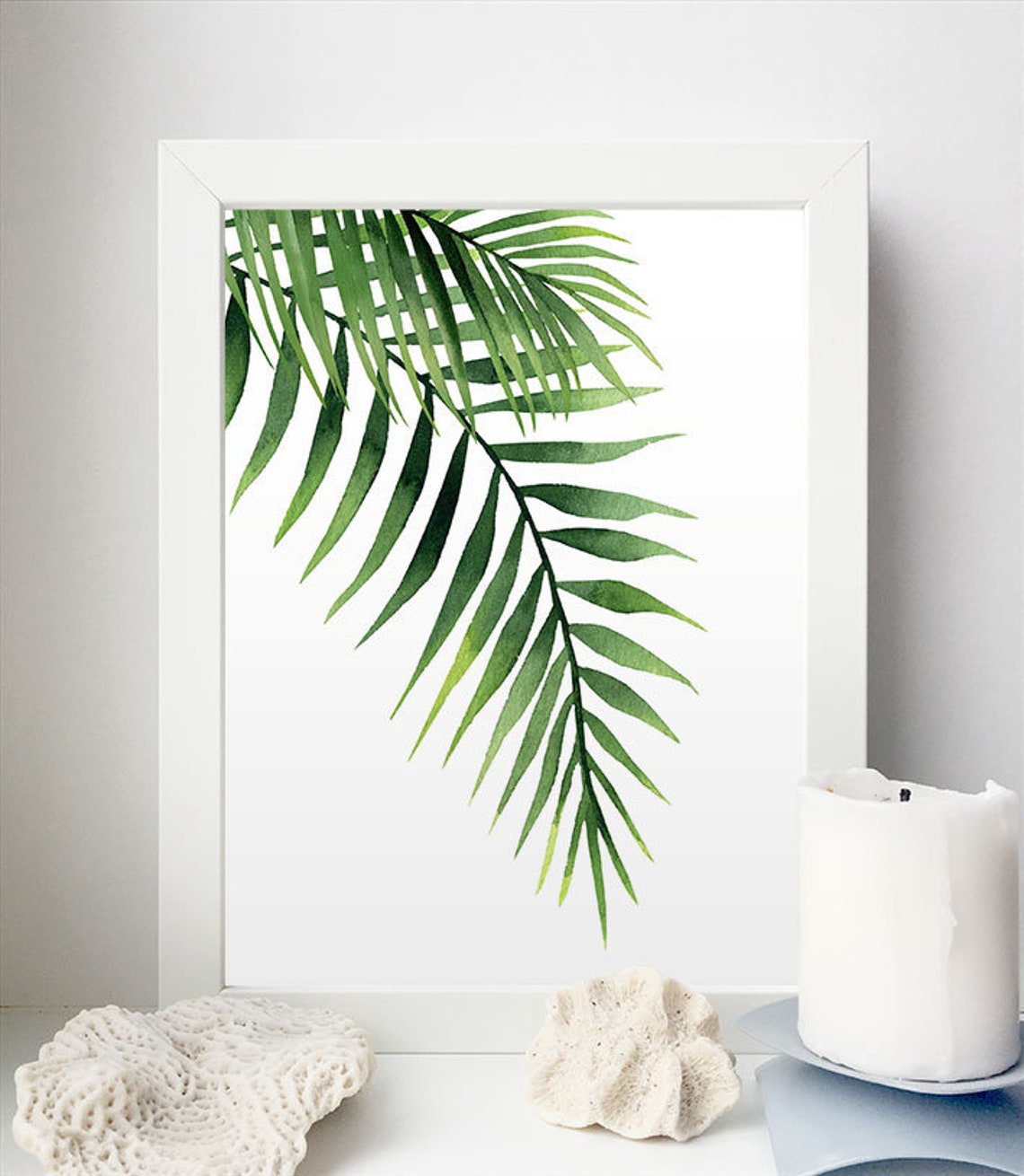 Tropical art set Set of 4 Tropical leaves Monstera Leaf set Etsy