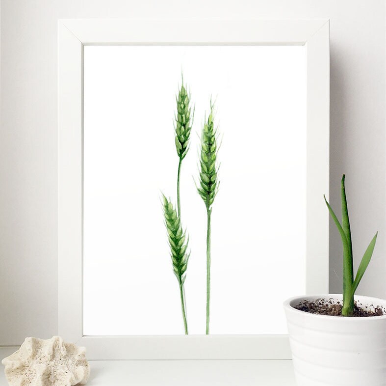 Wheat wall art Field wall decor Grain decor Botanical 3 prints | Etsy
