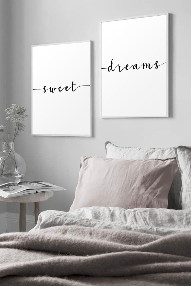Above bed art Above crib art set of 2 prints minimalist Etsy