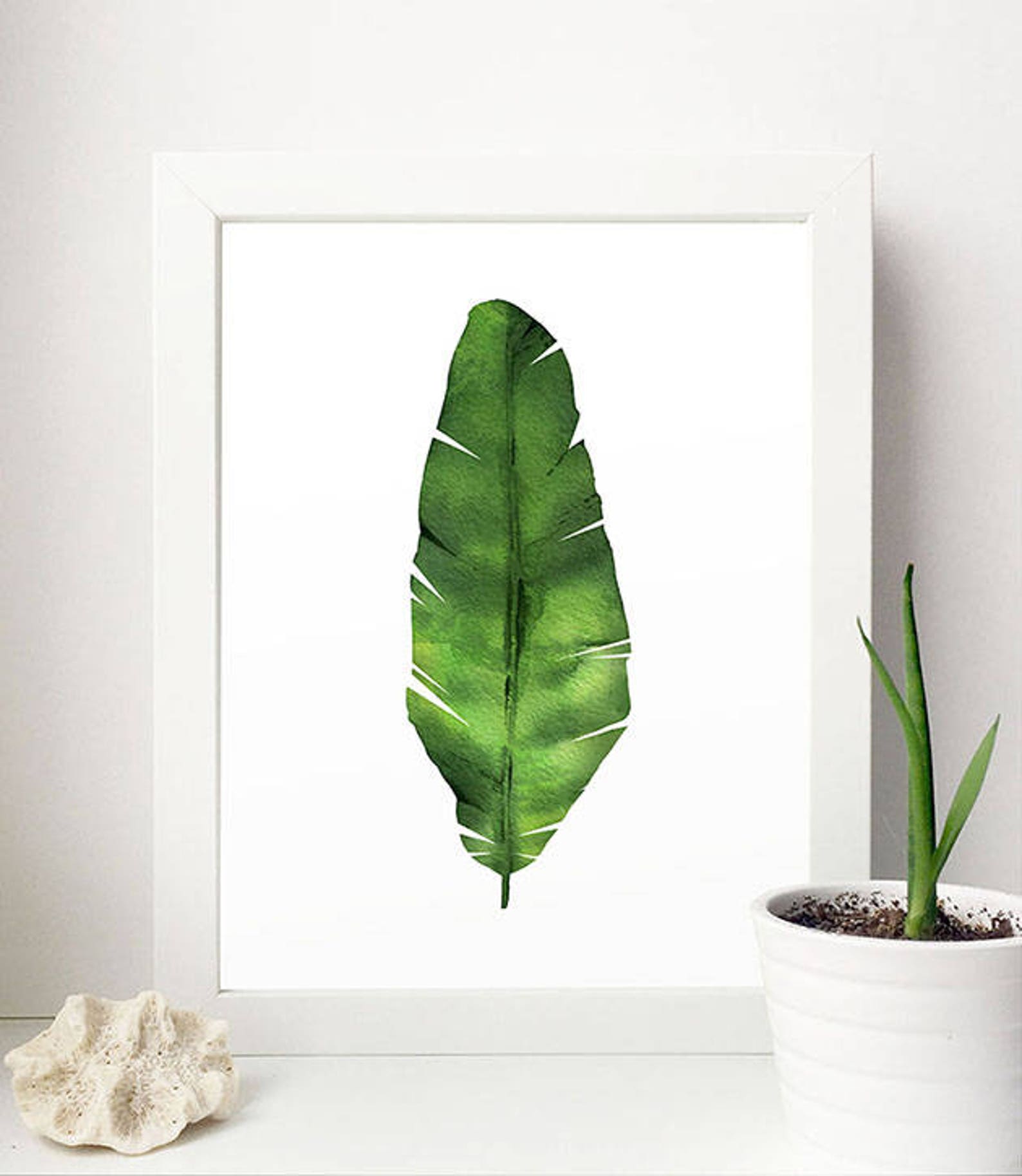 Banana Leaf Tropical Leaves Leaf Art Tropical Wall Art Etsy