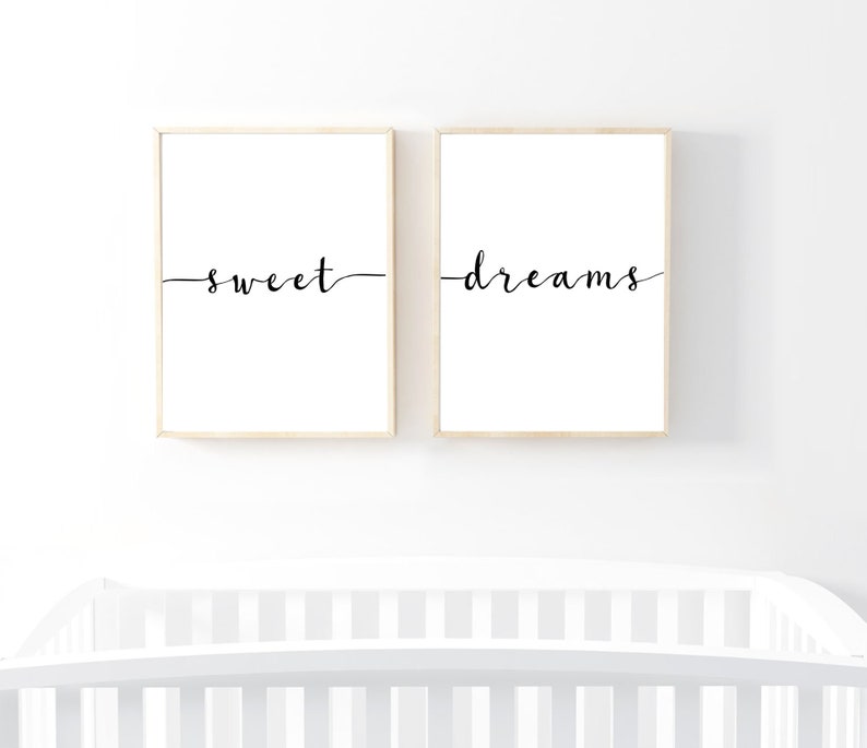 Above bed art Above crib art set of 2 prints minimalist Etsy