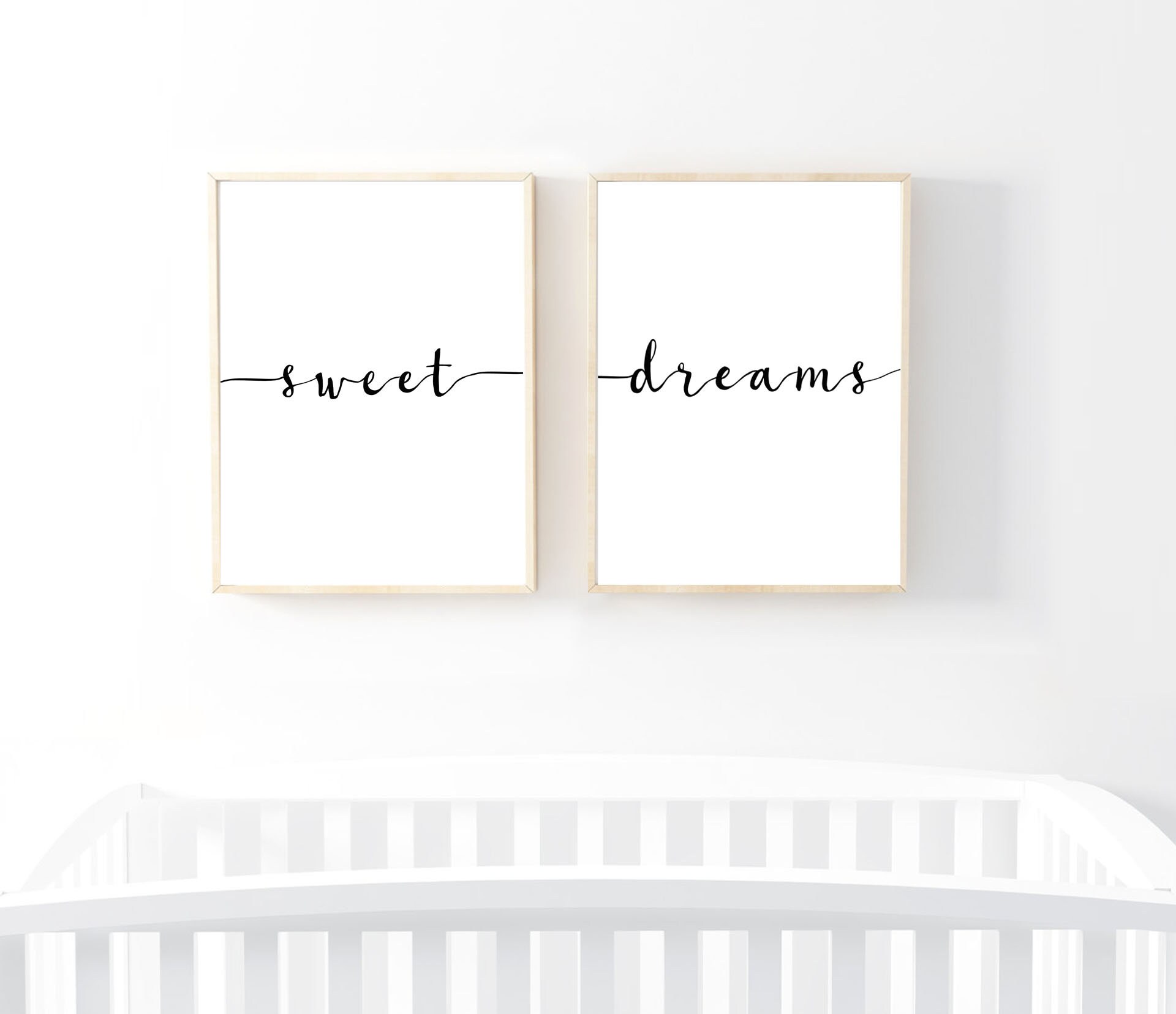 Above bed art Above crib art set of 2 prints minimalist Etsy