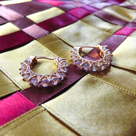 Boucles D'Oreilles Dormeuses - Plaqué Or 24K - Style Vintage XXème Siècle - Neuf Avec Étiquettes